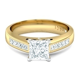The Elena Princess Cut Engagement ring in Yellow Gold