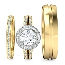Yellow Gold Diamond Wedding Ring Set