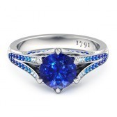 Alta Sapphire Ring in 18kt White Gold