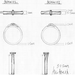 Bespoke diamond engagement ring sketches