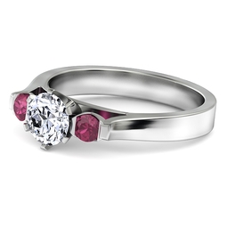 ruby three stone engagement ring