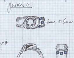 unique engagement ring design drawing