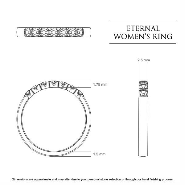  Platinum 950 Eternal Celebration Ring - Dimensions