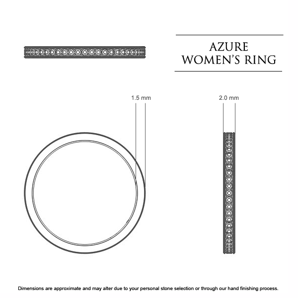  Platinum 950 Azure Celebration Ring - Dimensions