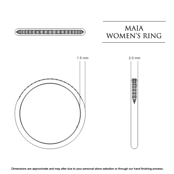  Platinum 950 Maia Celebration Ring - Dimensions