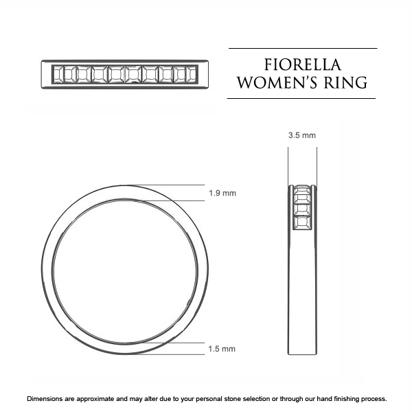  Platinum 950 Fiorella Celebration Ring - Dimensions