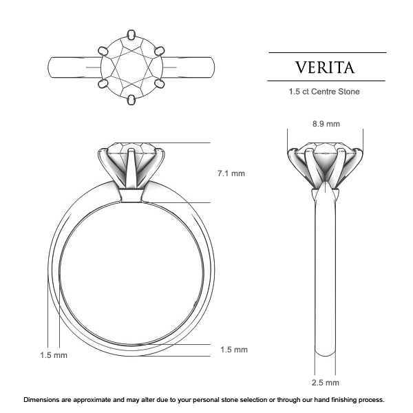 Engagement Rings Verita - Dimensions