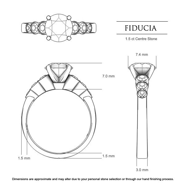Diamond Rings Fiducia - Dimensions
