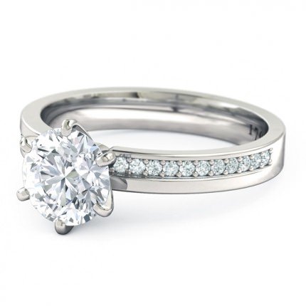 Engagement Ring Platinum 950 Bella - Side View