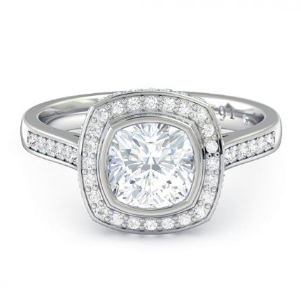 Cushion Diamond Rings White Gold Floriana