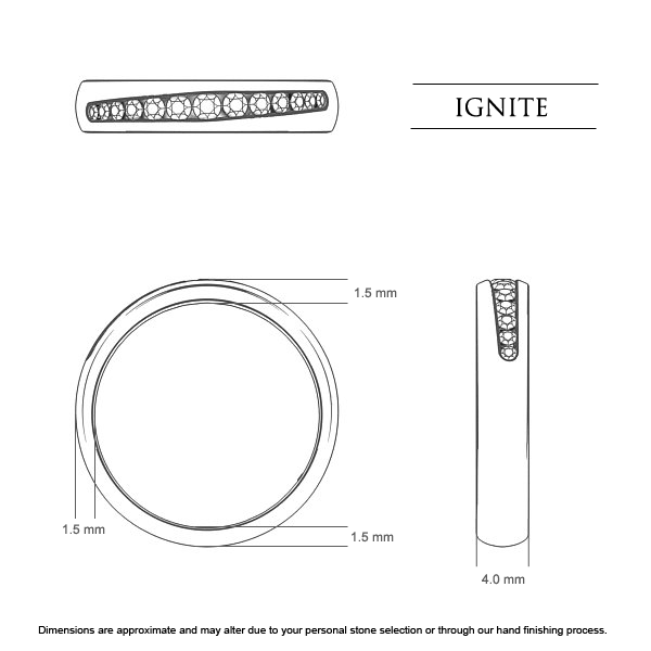 Diamond Rings White Gold Ignite - Dimensions