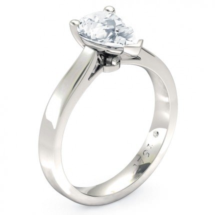 Pear Diamond Ring White Gold Pero - Main View