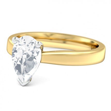 Pear Diamond Ring Pero - Side View