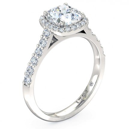 Cushion Diamond Ring White Gold Priana - Main View