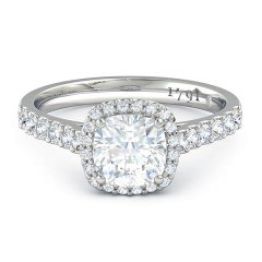 Cushion Diamond Rings White Gold + PT setting Priana