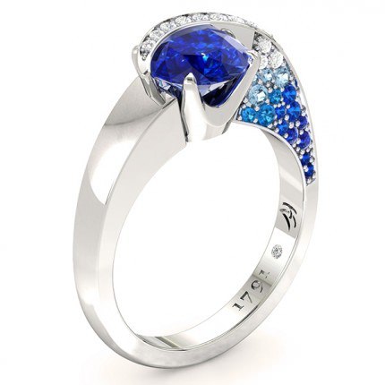 Sapphire Ring Platinum 950 Sky - Main View