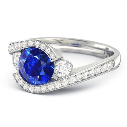 Sapphire Ring Platinum 950 Lana - Side View