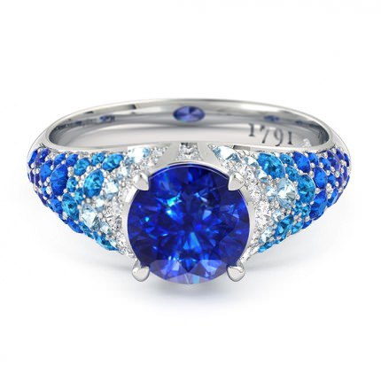 Sapphire Rings White Gold Aqua