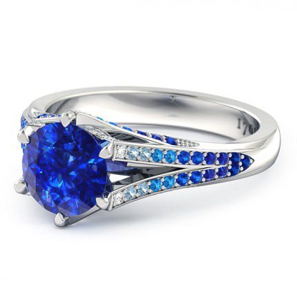 Sapphire Ring White Gold Alta - Side View