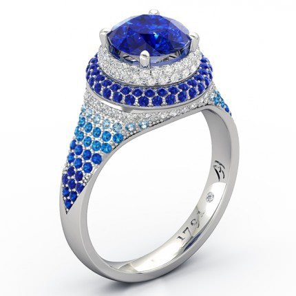 Sapphire Ring White Gold Olympia - Main View