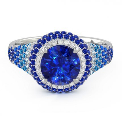 Sapphire Rings White Gold Olympia