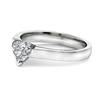 Heart Diamond Ring Platinum 950 L`amour - Side View