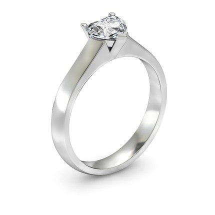 Heart Diamond Ring White Gold L`amour - Main View