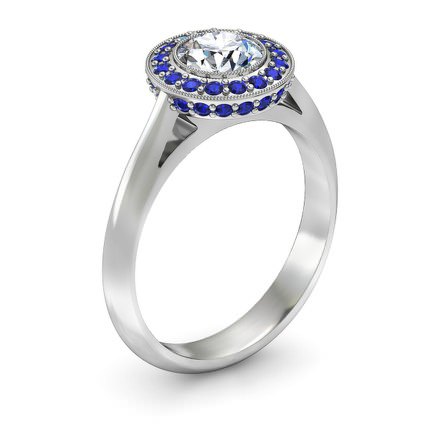 Diamond Ring Platinum 950 Azure - Main View