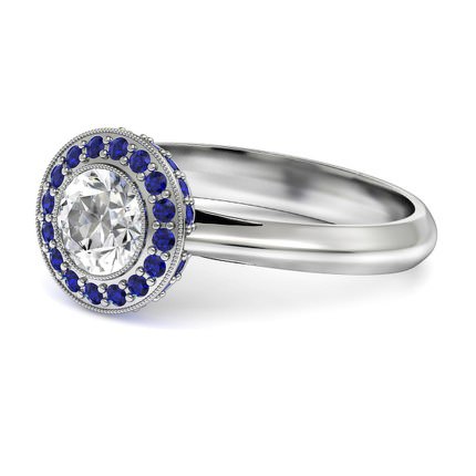 Diamond Ring Platinum 950 Azure - Side View