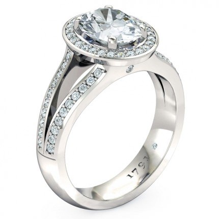 Oval Diamond Ring White Gold Opera - Main View