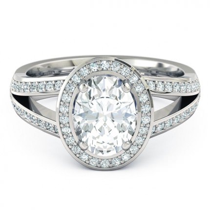 Oval Diamond Rings White Gold Opera
