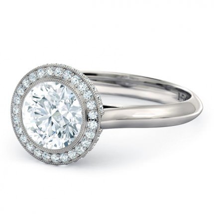 Diamond Ring White Gold 1791 Cluster - Side View