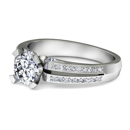 Diamond Ring White Gold Pia - Side View
