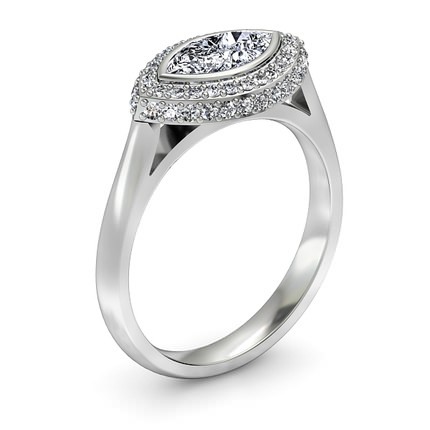 Marquise Diamond Ring White Gold Venecia - Main View