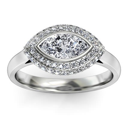 Marquise Diamond Rings White Gold Venecia
