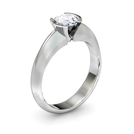 Diamond Ring White Gold The Solitaire - Main View