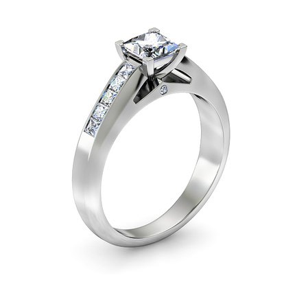 Princess Diamond Ring White Gold Elena - Main View