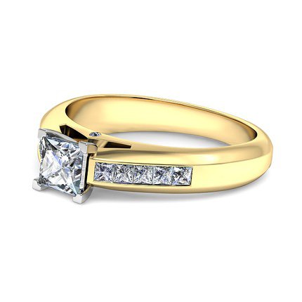 Princess Diamond Ring Elena - Side View