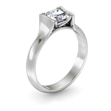 Asscher Diamond Ring Platinum 950 Jasmine - Main View