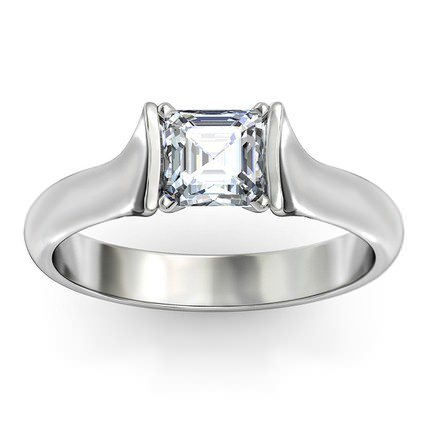 Asscher Diamond Rings White Gold Jasmine