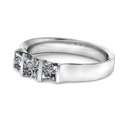 Princess Diamond Ring Platinum 950 Karine - Side View