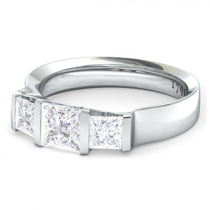 Princess Engagement Ring Platinum 950 Karine - Side View