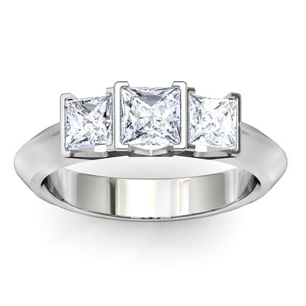 Princess Diamond Rings Platinum 950 Trilogy