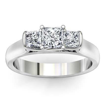 Princess Diamond Rings White Gold Dalila