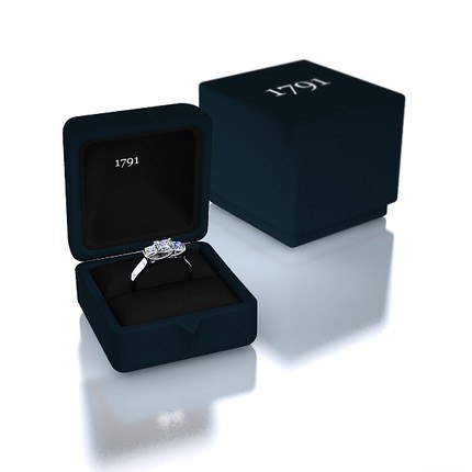 Princess Diamond Ring White Gold Dalila - Box View