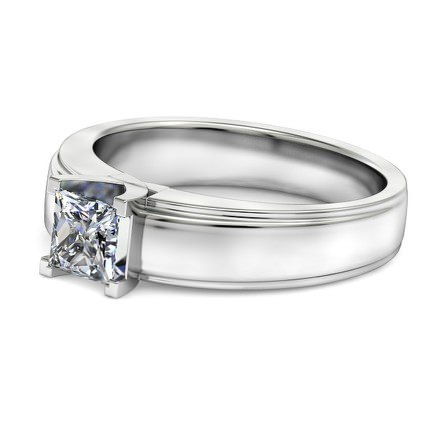 Princess Diamond Ring White Gold Isa - Side View