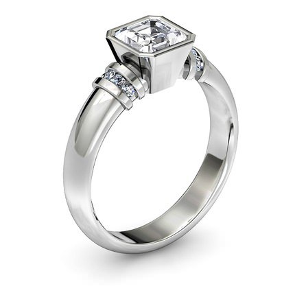 Asscher Diamond Ring Platinum 950 Alba - Main View