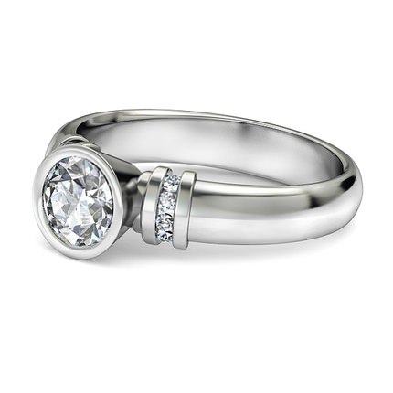 Diamond Ring White Gold Carmen - Side View