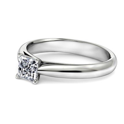 Princess Diamond Ring White Gold Sabatina - Side View