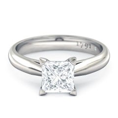 Princess Engagement Rings White Gold + PT setting Sabatina
